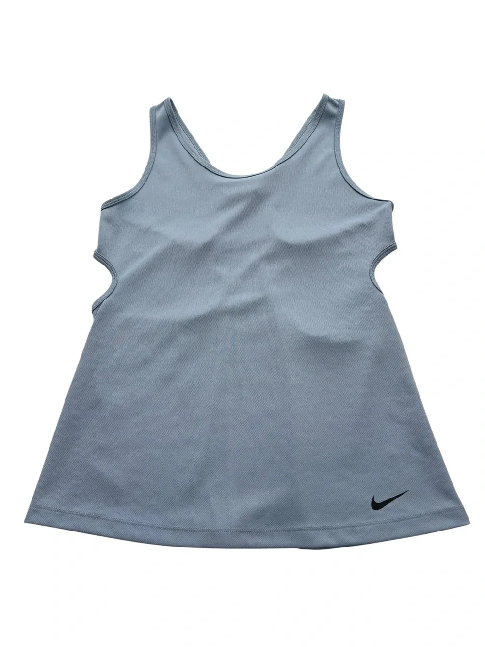 Nike Dri-FIT Light Blue Open Cut Out Back Training Tank Top Size Medium Gym Yoga